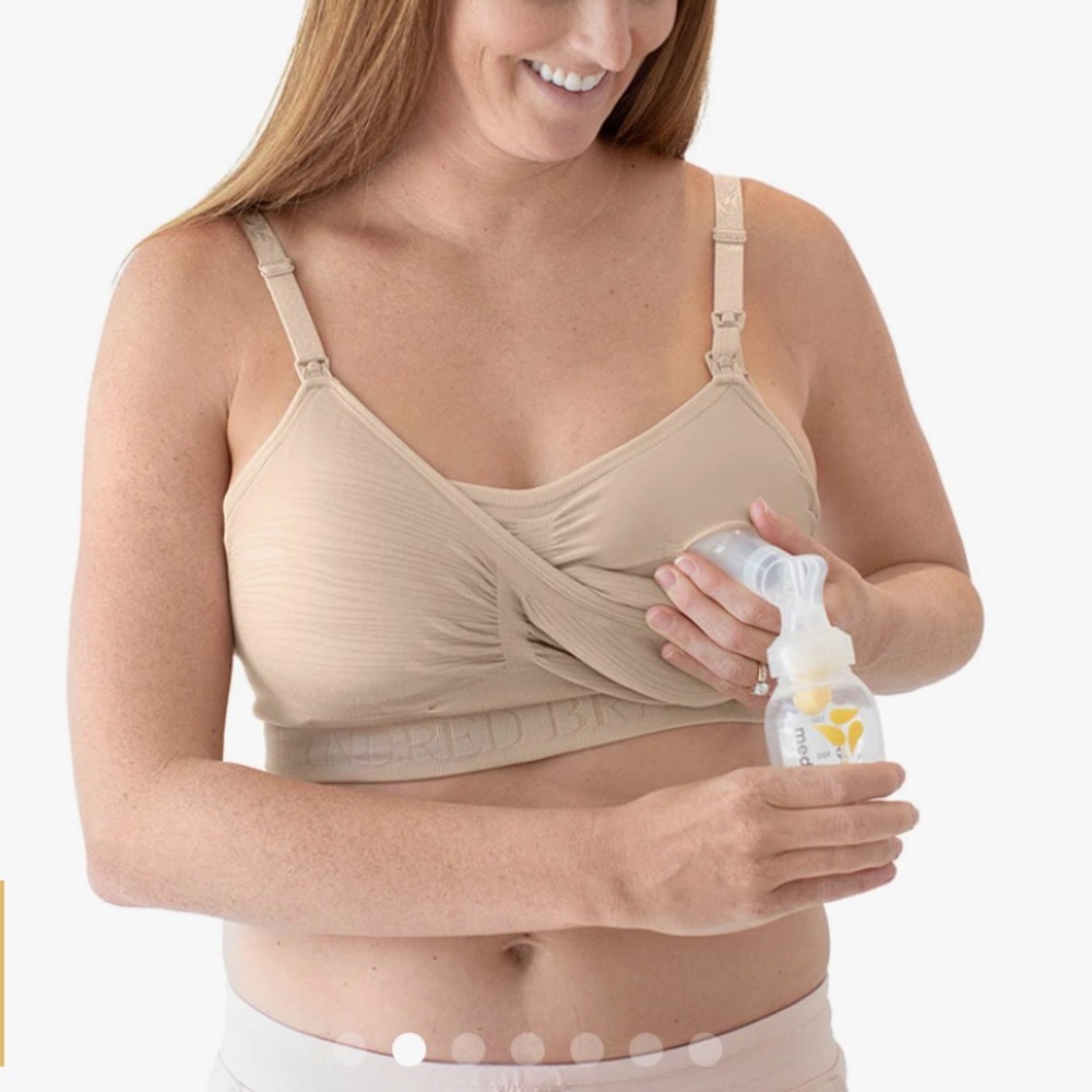EUC Kindred Bravely nursing and hands free pumping bra in nude, size medium
